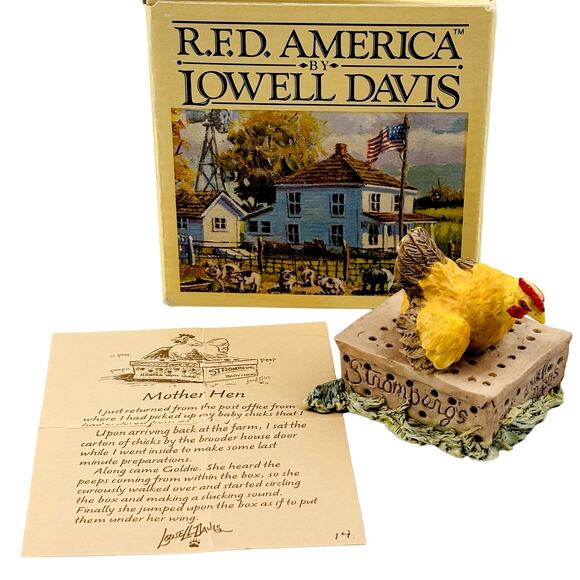 Mother‎ Hen Lowell Davis Schmid RFD America Figurine 225292 Baby Chicks Broody - Picture 1 of 10